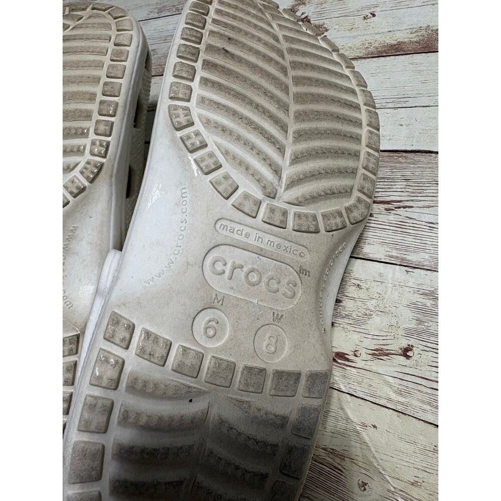 Crocs Classic Clogs White Men's Size 6 Women's 8 Comfort Slides Slip-On - Picture 8 of 8